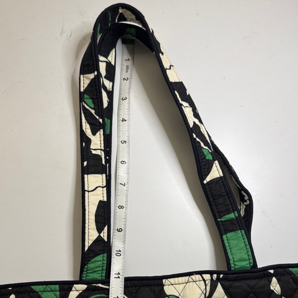 Vera Bradley Rose Quilted Tote Bag - Black, Green, and Cream - Picture 5 of 8